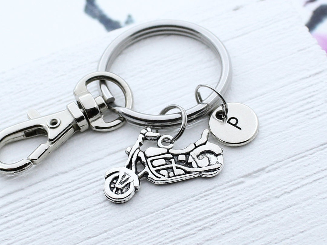 Motorcycle Keychain, Motorcycle Charm Key Chain, Personalized