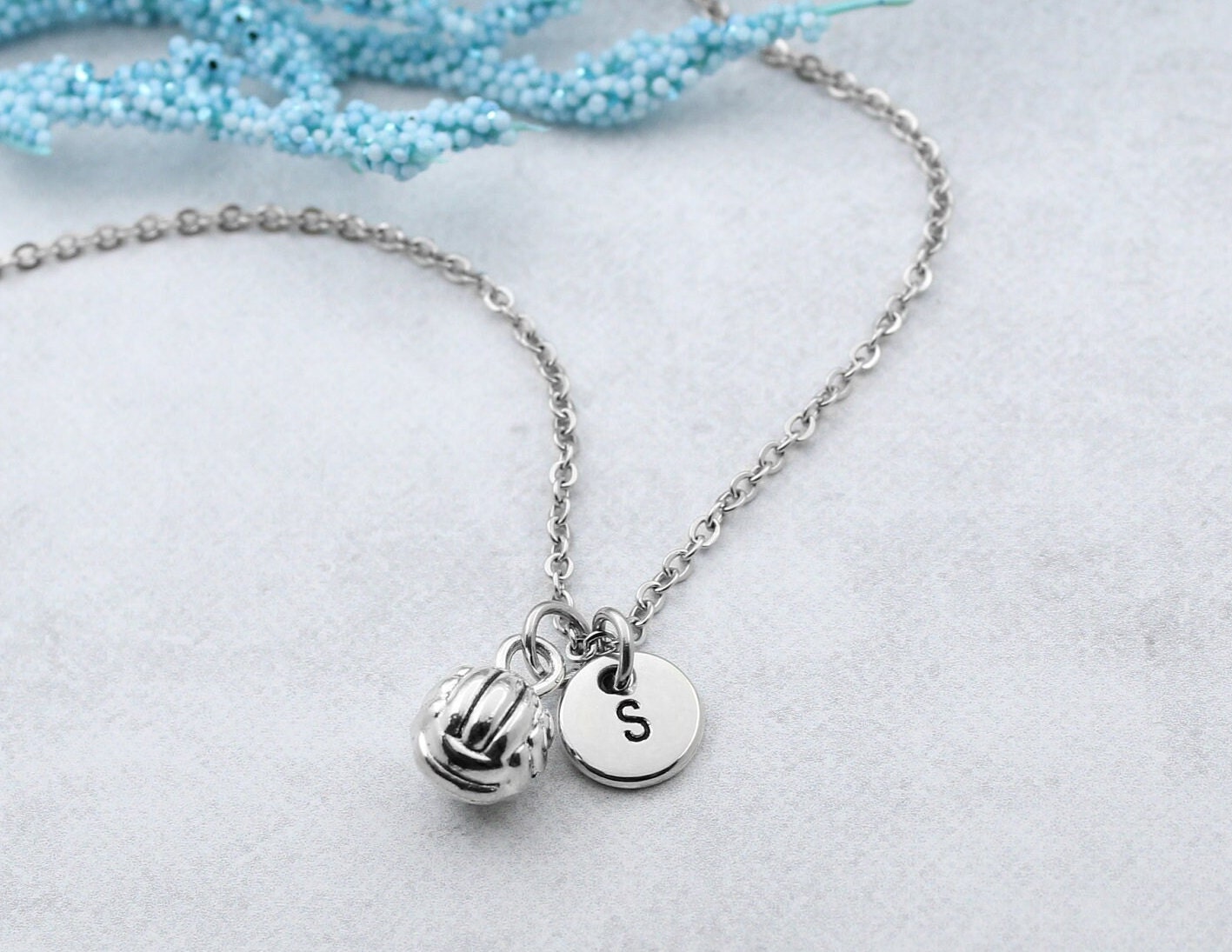 Volleyball Necklace, Personalized Volleyball Charm Jewelry, Volleyball Accessory, Coach Gifts, Team Gifts, Gift for Volleyball Team