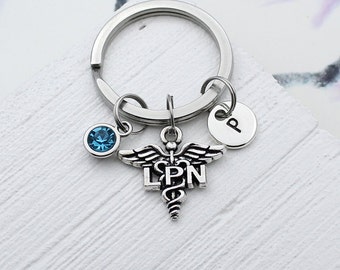 Licensed Practical Nurse Keychain, LPN Charm Keyring, LPN Medical Accessory, Nurse Graduation Gift, Personalized LPN Gift, Gift for Lpn