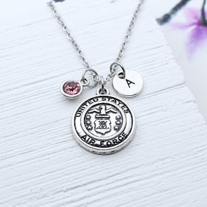US Air Force Charm Necklace, Personalized United States Air Force Jewelry, USAF Charm Jewelry, Gift for Air Force, Military Gift