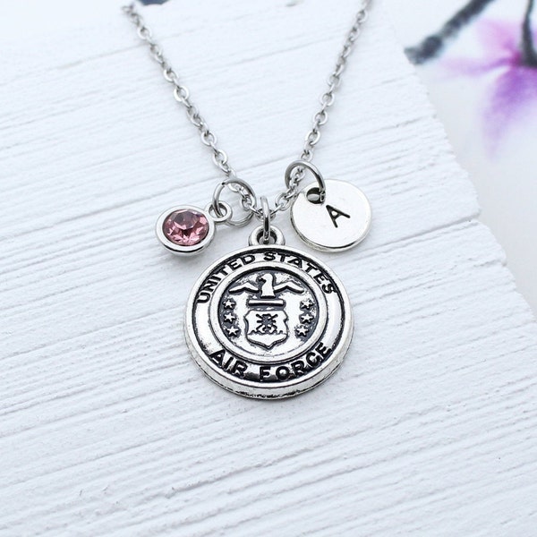 US Air Force Charm Necklace, Personalized United States Air Force Jewelry, USAF Charm Jewelry, Gift for Air Force, Military Gift