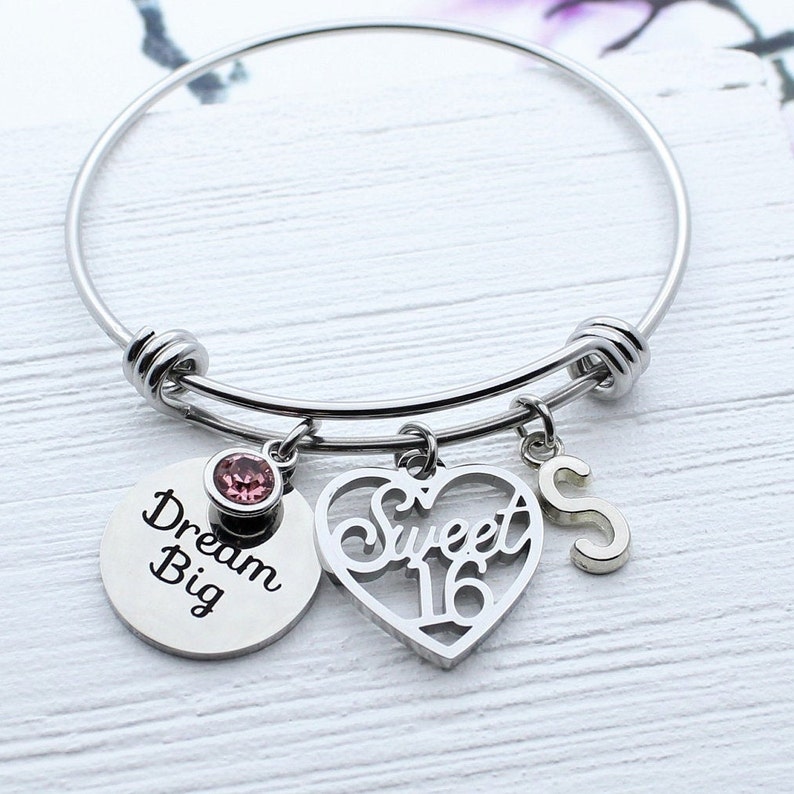 Personalized Sweet 16 Keychain 16th Birthday Charm Key Chain Etsy