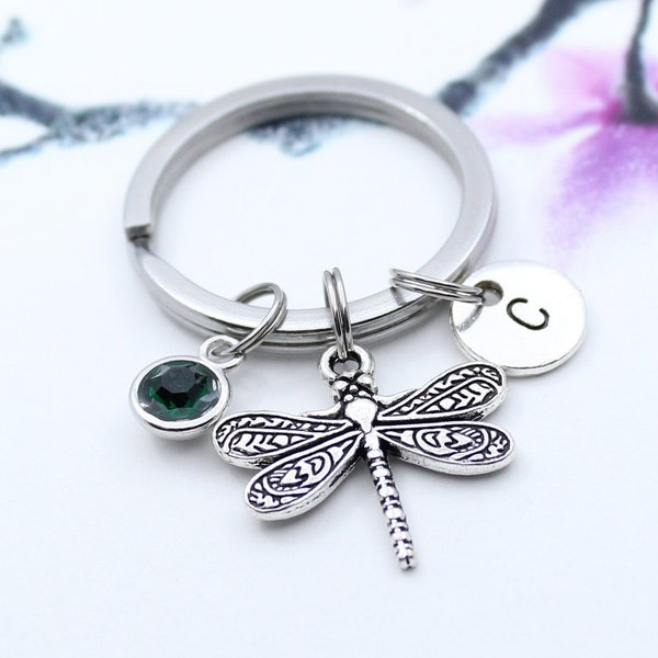 Dragonfly Keychain, Dragonfly Charm Key Chain, Insect Accessory, Bug Charm Keyring, Girl Friend Gift, Women's Gift, Personalized Gift