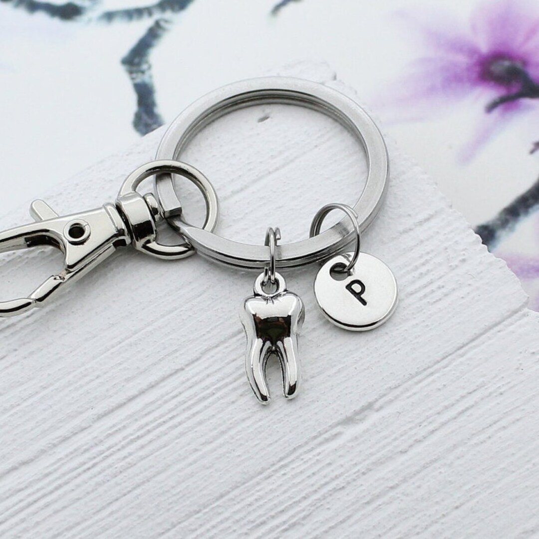 Dental Keychain, Personalized Dental Charm Key Chain, Dental Hygienist