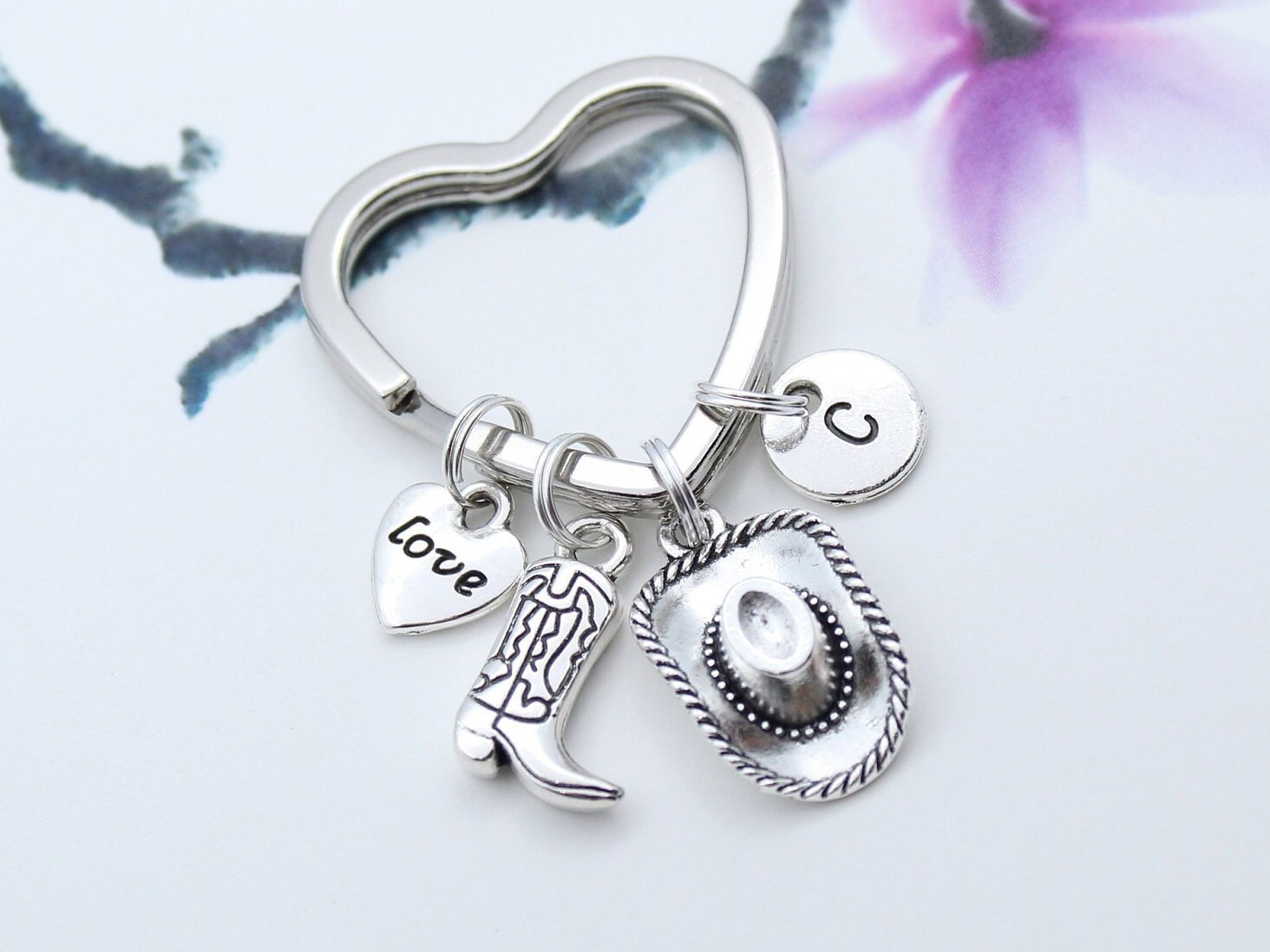 Cowgirl Keychain, Cowboy Keychain, Personalized Cowgirl, Country Girl ...