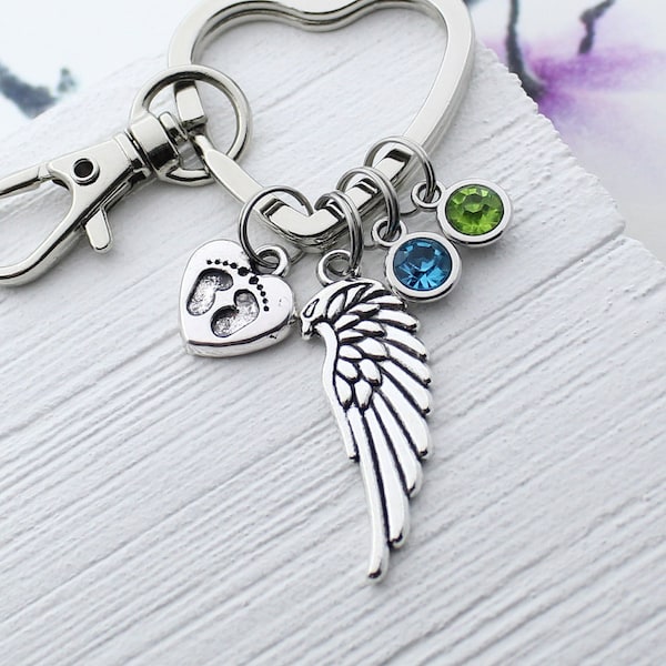 Heart Baby foot Print keychain, Sympathy Charm Key Chain, Memorial Accessory, Gift for Loss of baby, Infant, Child, Miscarriage, Foot Wing