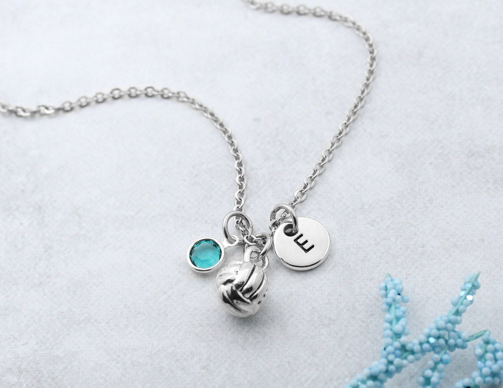 Volleyball Necklace, Personalized Volleyball Charm Jewelry, Volleyball Accessory, Coach Gifts, Team Gifts, Gift for Volleyball Team