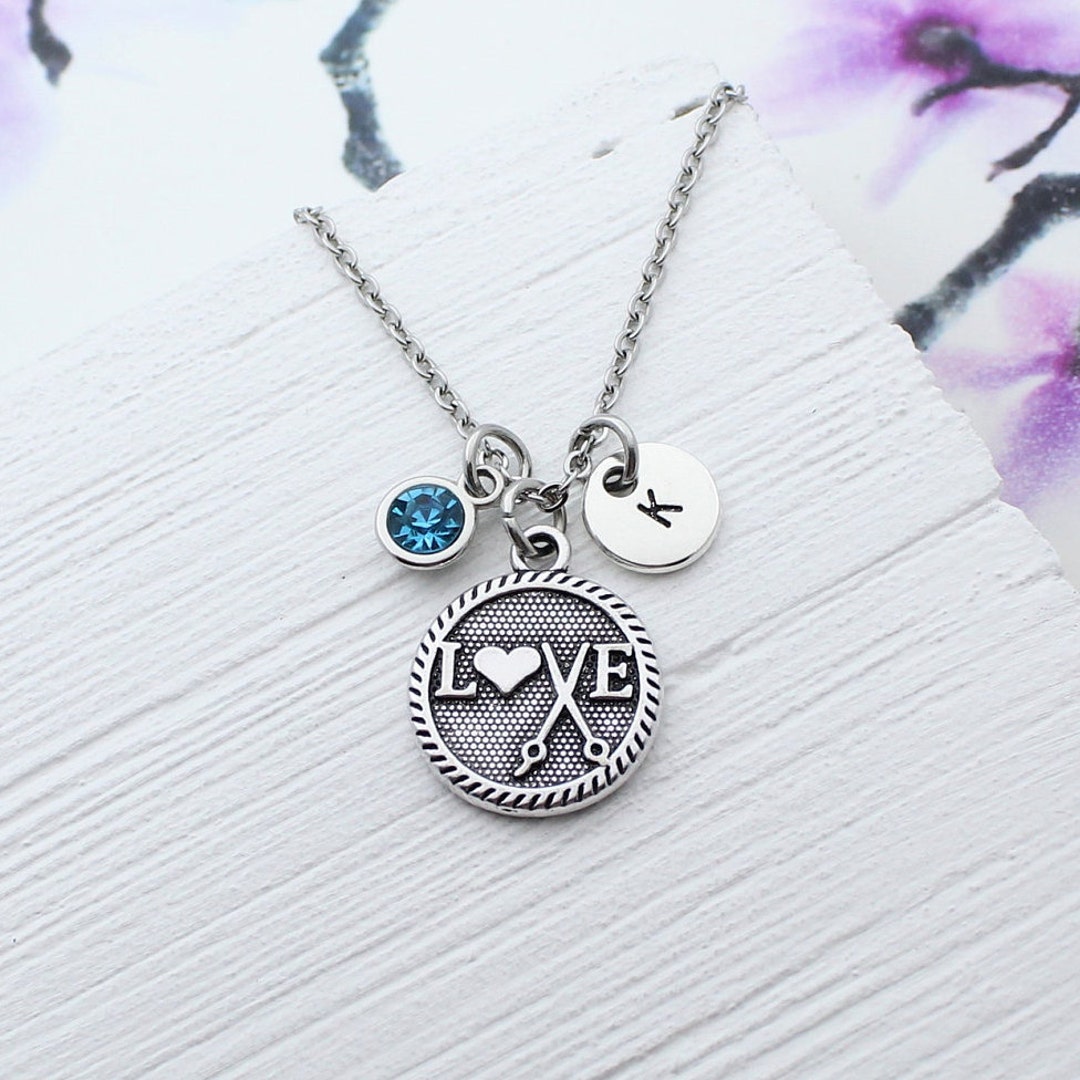 Personalized Scissors Jewelry Hairstylist Charm Necklace Etsy