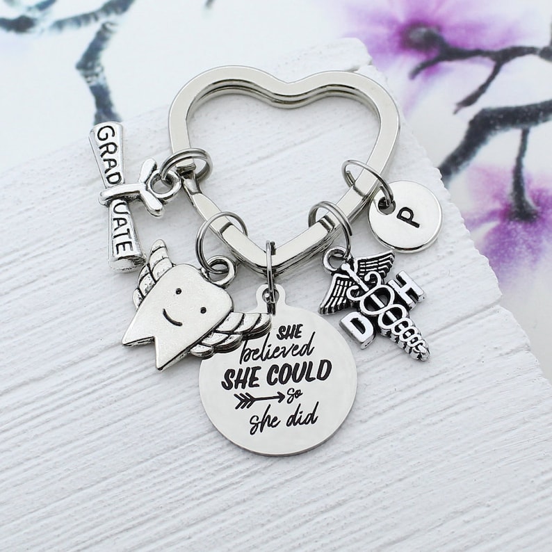 DA Keychain, DH Key Chain Dental Graduation Gift, Dental Assistant Gift ...