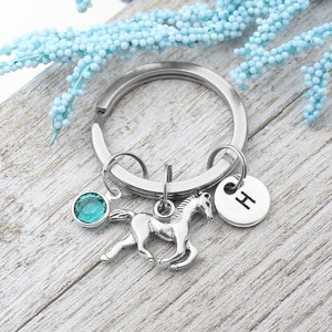 Personalized Horse Charm Keychain, Farm Horse Charm Accessory, Horse Keyring