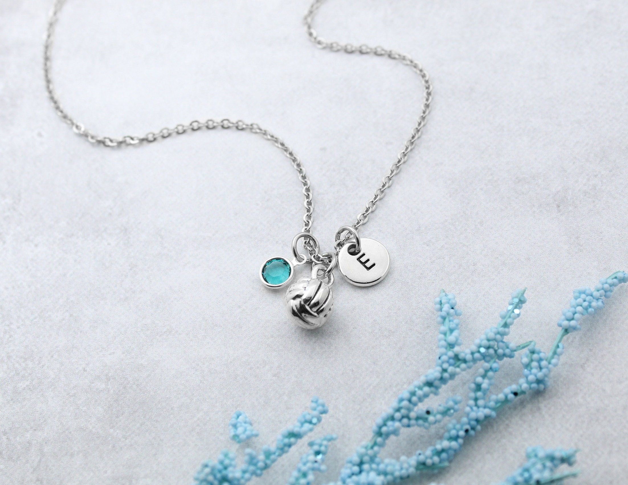Volleyball Necklace, Personalized Volleyball Charm Jewelry, Volleyball Accessory, Coach Gifts, Team Gifts, Gift for Volleyball Team