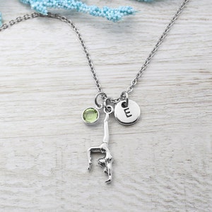Turnen ketting, gepersonaliseerde turnster sieraden, turnster cadeau-idee, turnster coach cadeau, gymnastiek sieraden cadeau