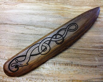 Hardwood Walnut Bone Folder, Paper Creaser, Leather Burnisher