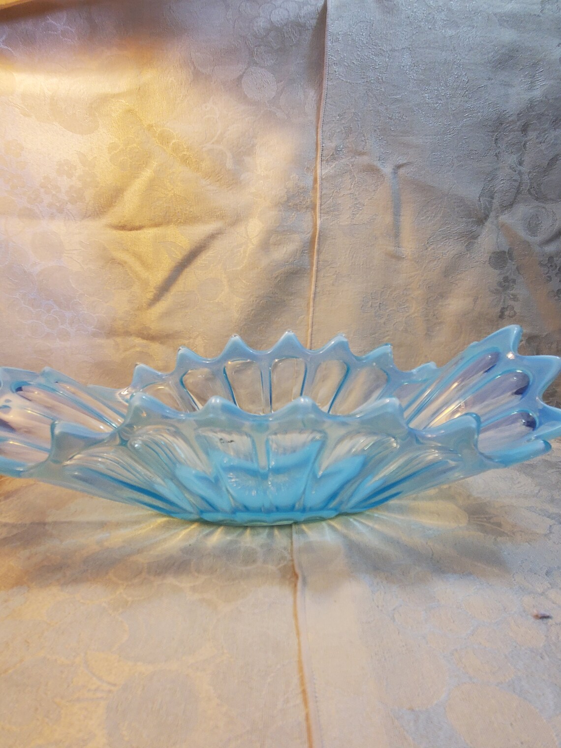 Vaseline Glass Fostoria Heirloom Blue Dish | Etsy
