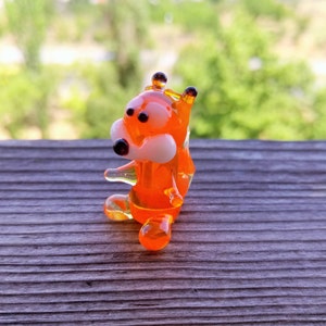 ArtGlass Gift Glass Figurine Cute Squirrel Lampworking Sculpture Collectible   Handmade  Miniature