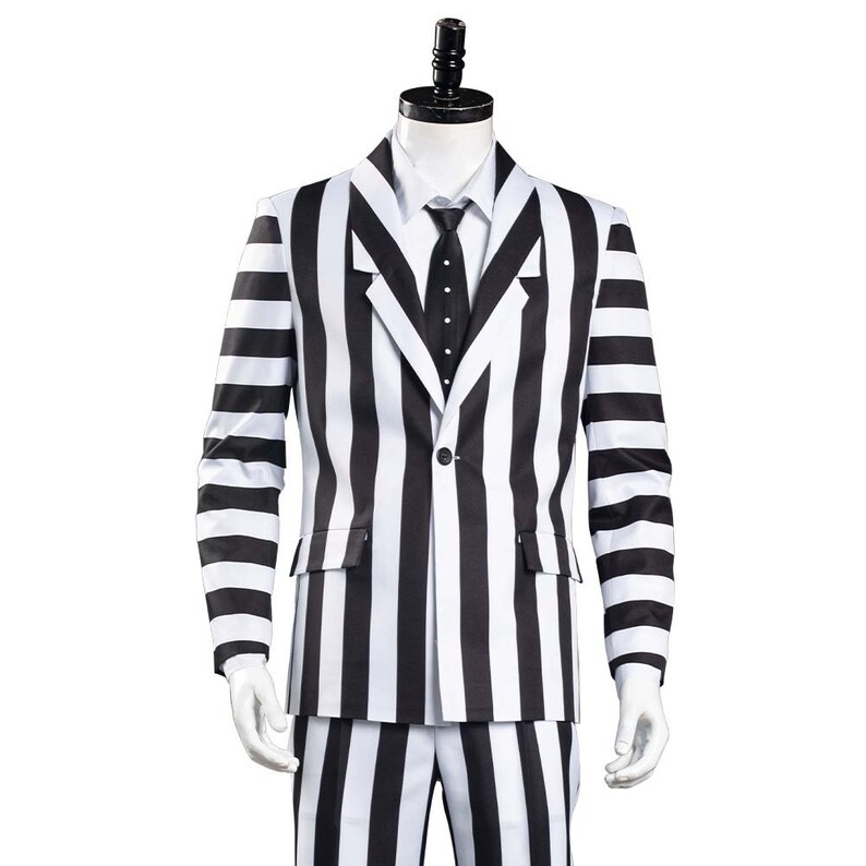 Beetlejuice Adam Cosplay Costume Men Black and White Striped Etsy