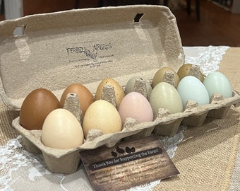 RAINBOW Hollow Eggs from Free-Range Hens with FREE Shipping