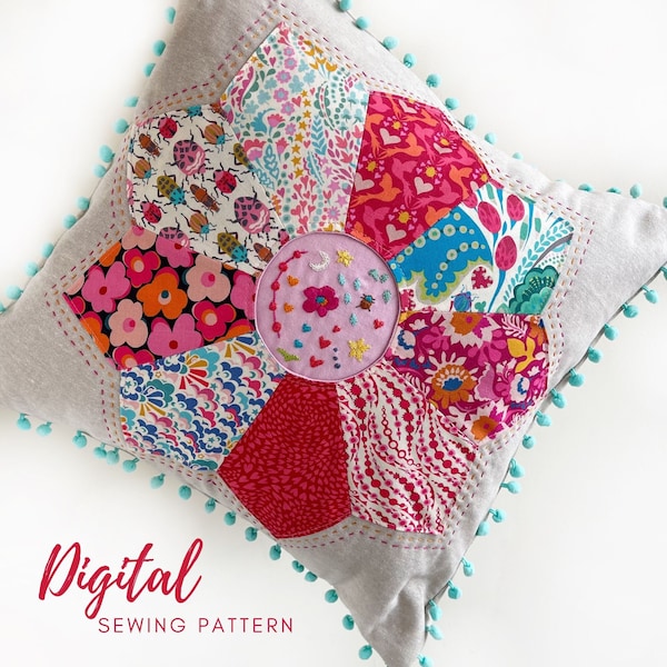 Dresden Porthole Pillow: PDF Sewing Pattern Digital Download