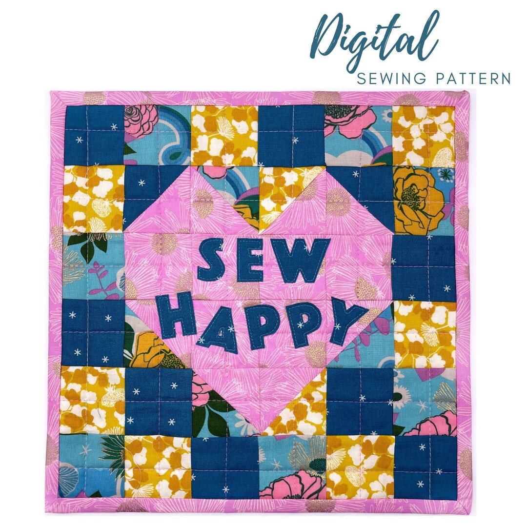 Sew Happy Mini Quilt: PDF Sewing Pattern - Etsy