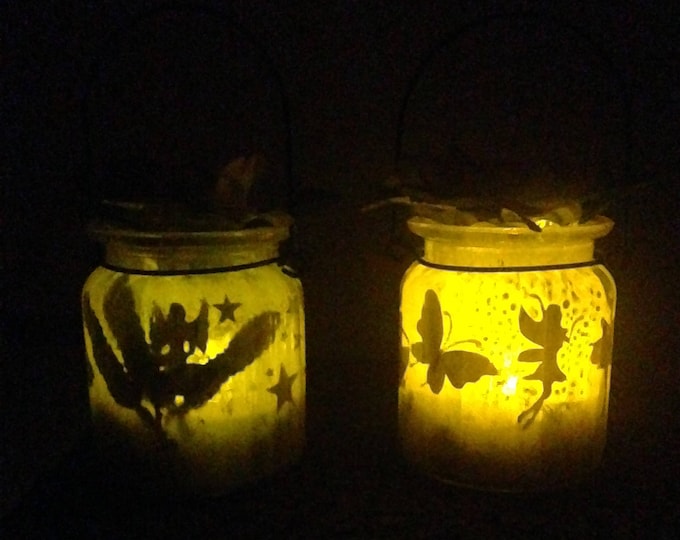 Lanterne féerique magique - Royaume illuminé avec silhouette de fées, veilleuse fantaisiste pour chambre d'enfant, cadeau unique