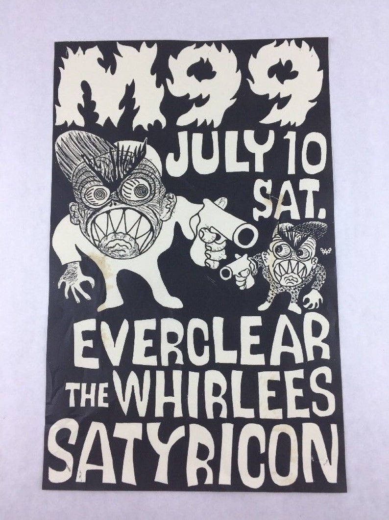 Vintage Posters Grunge Punk Rock Various Bands 1980s /& 1990s Various Locations