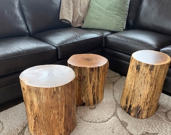 Large Oak Stump Table - Reclaimed