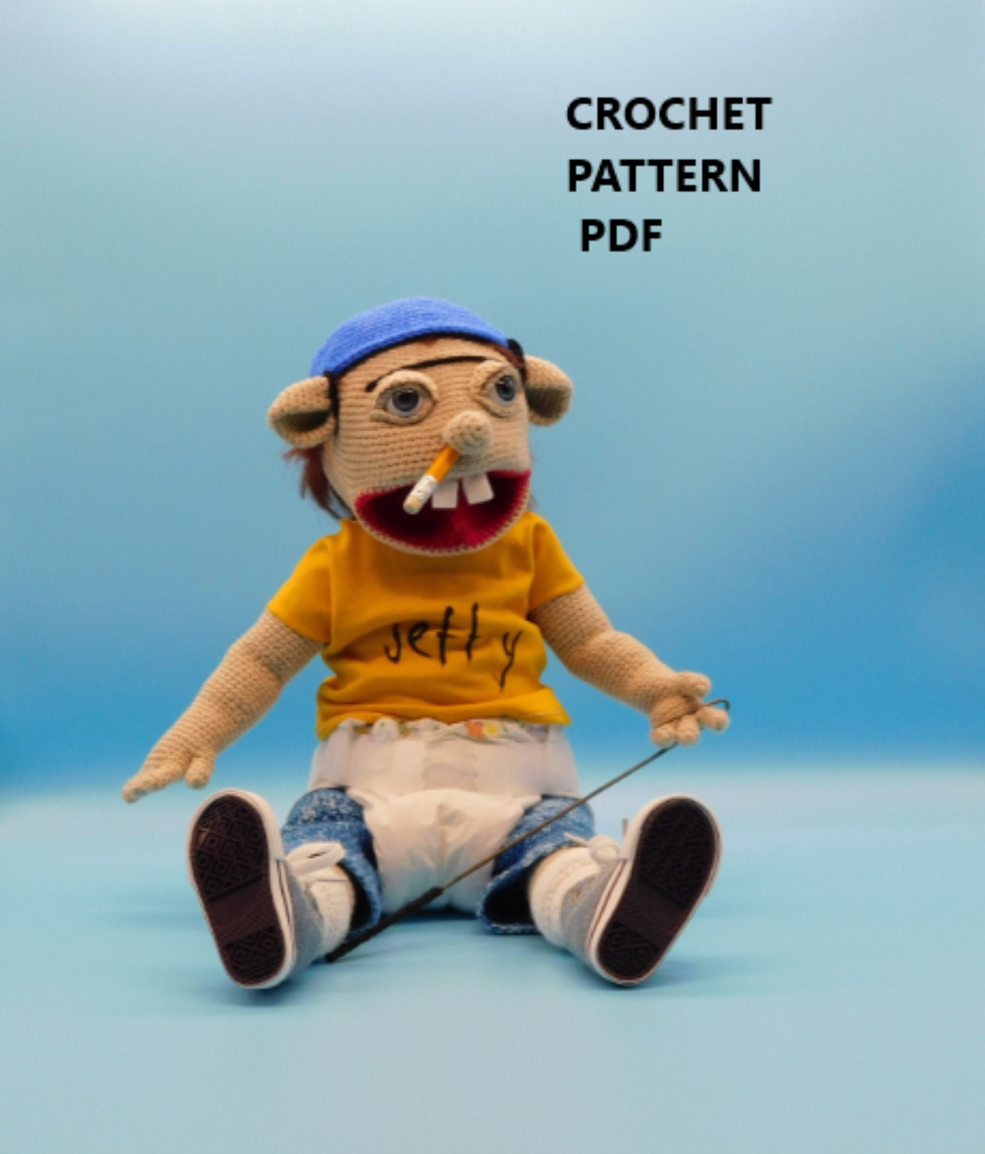 Jeffy Peluche Toy Doll, jouet de marionnettes drôles espiègles avec bouche  de travail, cadeau d’anniversaire pour enfant
