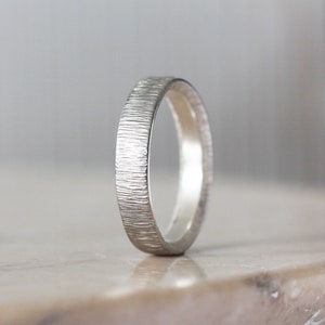 Sunshine Hammered 925 Silver Band, 5mm or 3mm, Custom Engraving, Handmade Sterling Silver Ring for Men, His and Hers Wedding Ring image 1