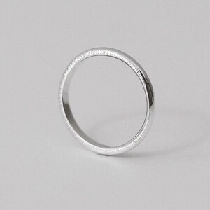 Hammered Moonlight Ring, 2mm, 925 Sterling Silver Band, Custom Engraving, Handmade Stackable Ring for Women, His and Hers Wedding Band