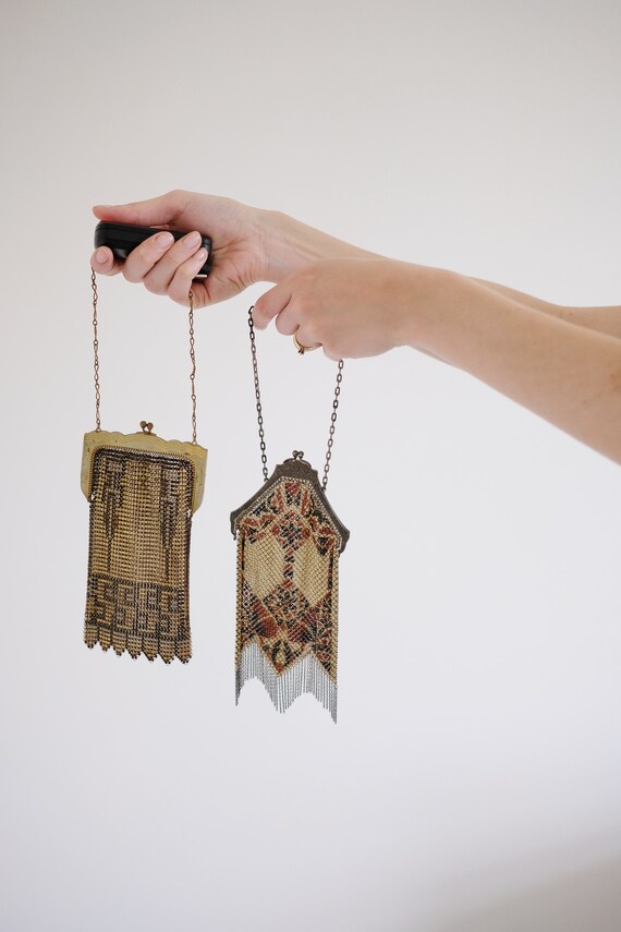 Antique 1920's Mesh Top Handle Purses// Whiting &
