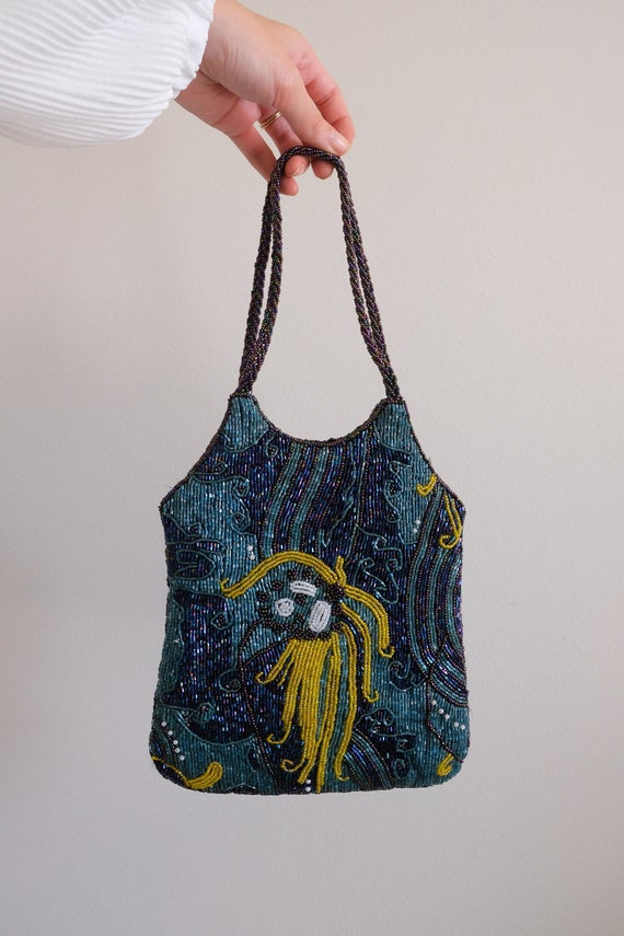 1980s Beaded Statement Purse// Vintage Abstract Be