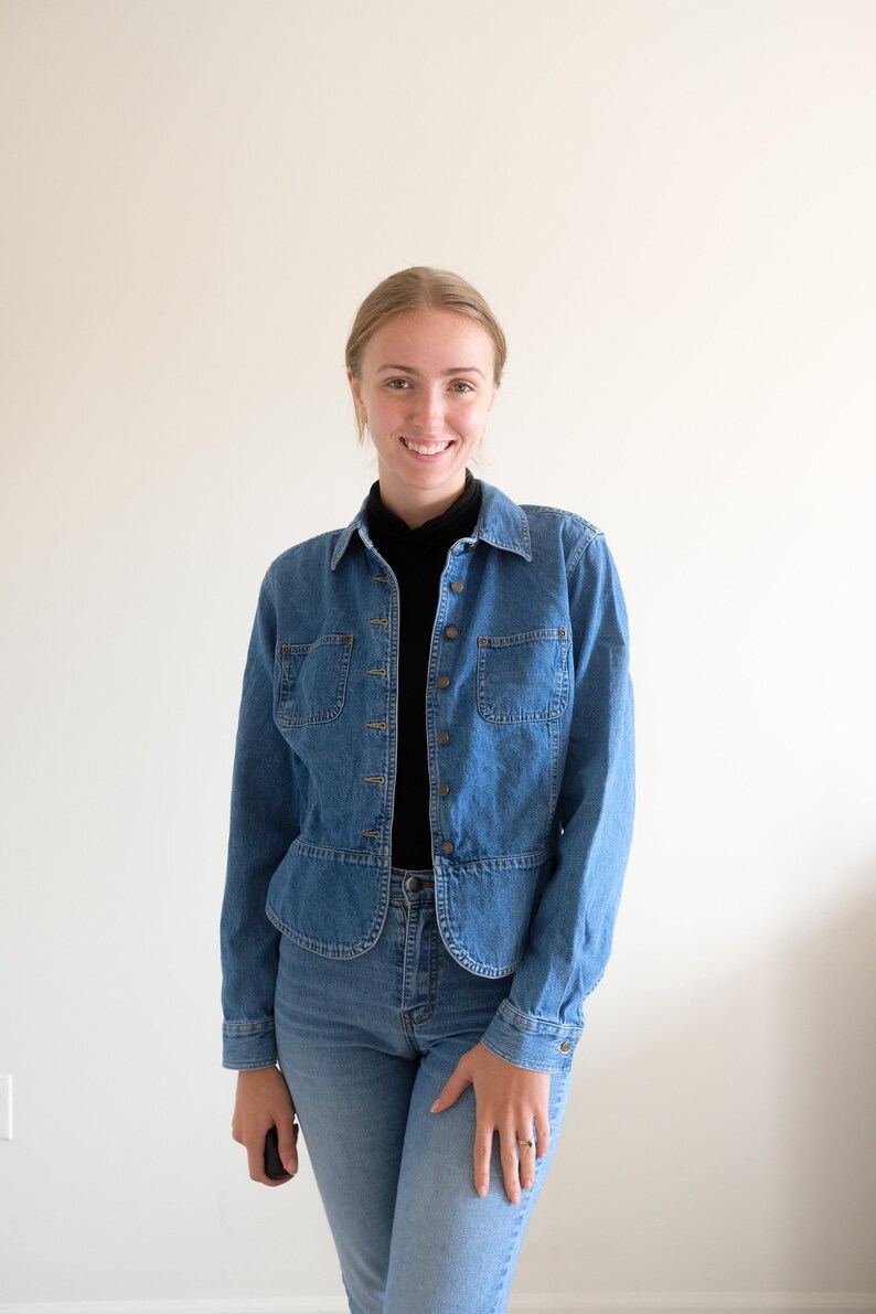 1990s Classic Jean Jacket Vintage Button Up Jean Jacket