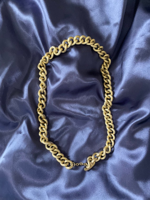 Vintage Gold Tone Chain Necklace// 1980s - 90s La… - image 3