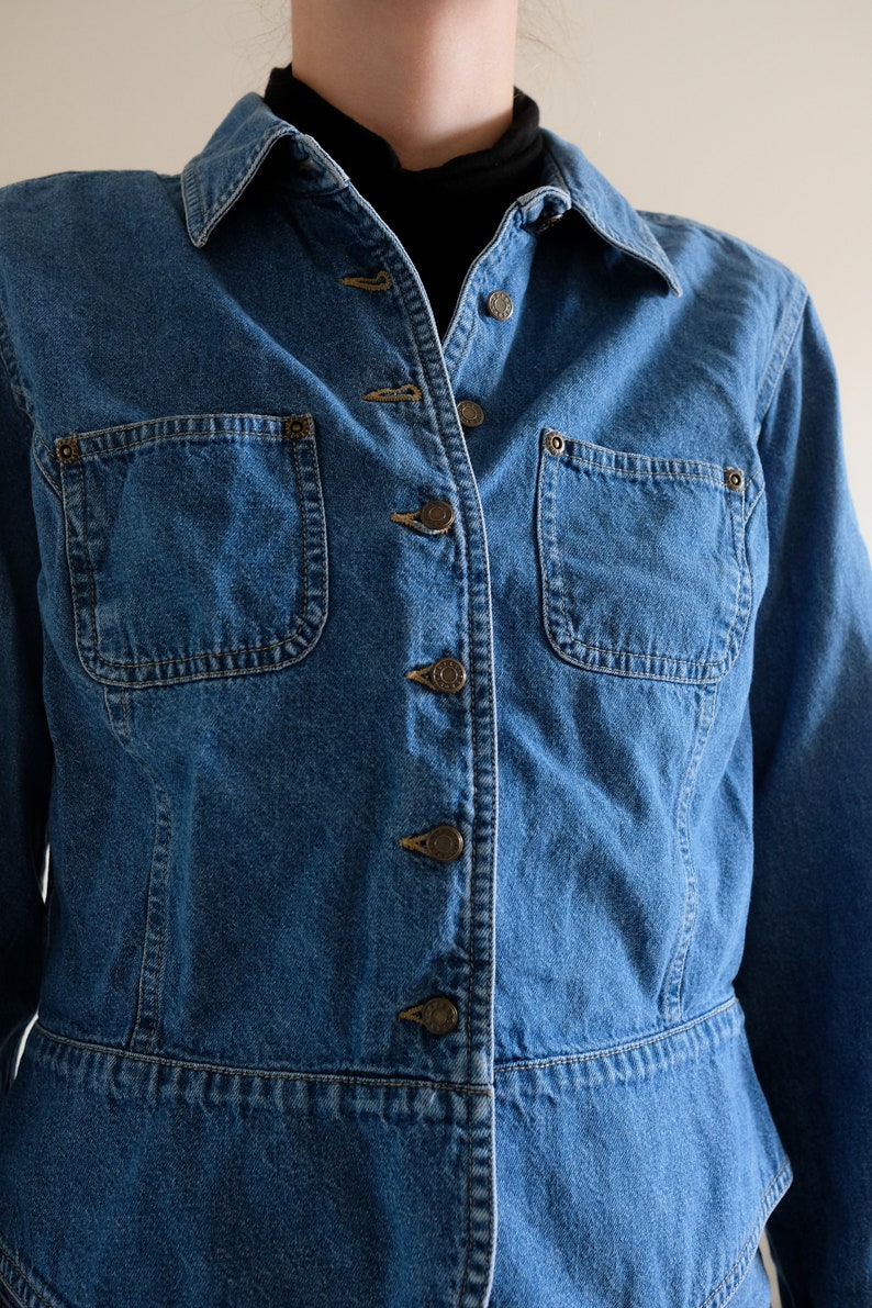 1990s Classic Jean Jacket Vintage Button Up Jean Jacket