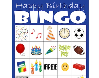 Compleanno Bingo di ragazzo - 20 carte