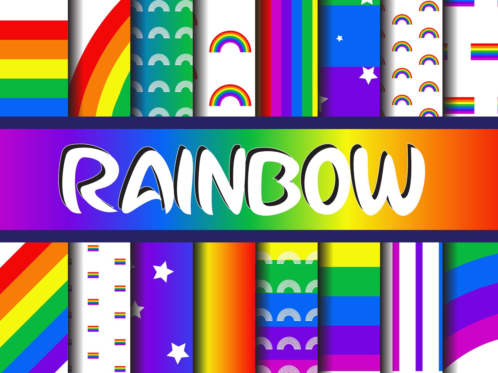 Rainbow Paper Pack Etsy