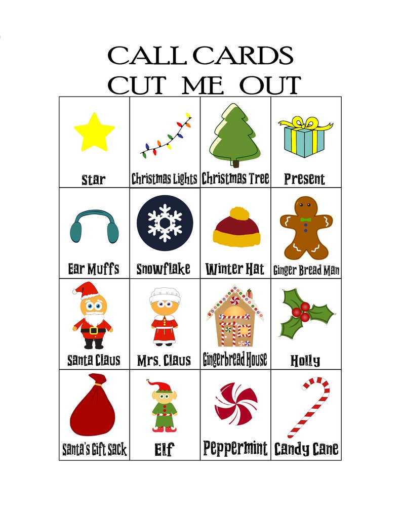 Christmas Bingo 20 Cards - Etsy