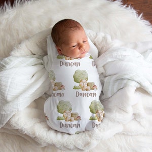 Customized Woodland Deer Baby Boy Name Swaddle Blanket Gift Idea, Woodland Animal Baby Swaddle For Baby Boy, Newborn Baby Deer Name Swaddle