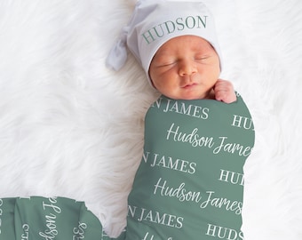 Personalized Baby Name Swaddle, Customized Baby Gift, Custom Coming Home Blanket, Gender Neutral Hospital Photo Prop, Baby Shower Present