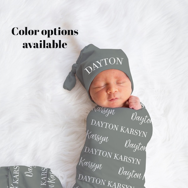Personalized Baby Name Swaddle, Customized Baby Gift, Custom Coming Home Blanket, Gender Neutral Hospital Photo Prop, Baby Shower Present