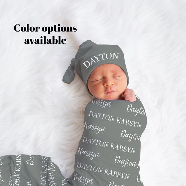 Personalized Baby Name Swaddle, Customized Baby Gift, Custom Coming Home Blanket, Gender Neutral Hospital Photo Prop, Baby Shower Present