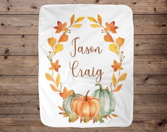 pumpkin swaddle blanket