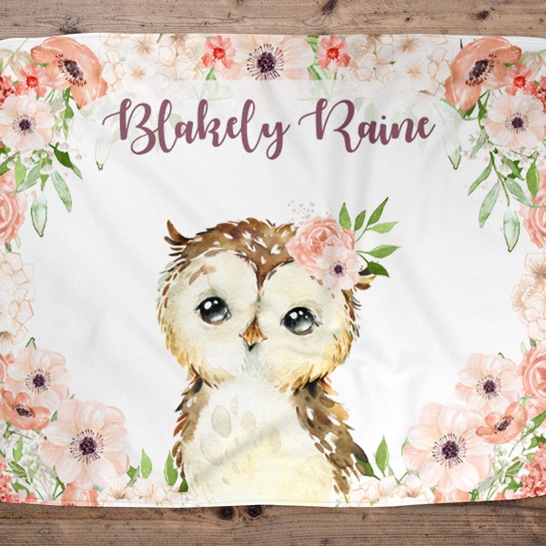 Pink Owl Blanket Etsy