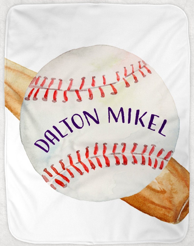 Baseball Custom Baby Blanket Baby Blanket Name Baby Blanket Etsy