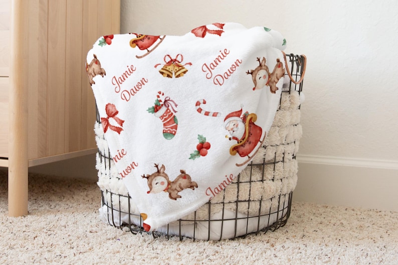 Personalized Baby Blanket, Baby Blanket, Name Blanket, Baby Gift, Christmas, Christmas Baby, Blanket , Girl Christmas, Happy Holidays, Girl