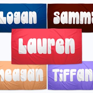 Personalized Hippy Name Beach Towel, Kid Beach Towel Gift Idea, Beach Vacation Gift, Summer Gift, Child Name Towel, Teen Beach Towel