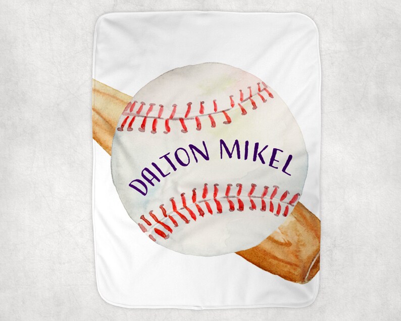 Baseball Custom Baby Blanket Baby Blanket Name Baby Blanket Etsy