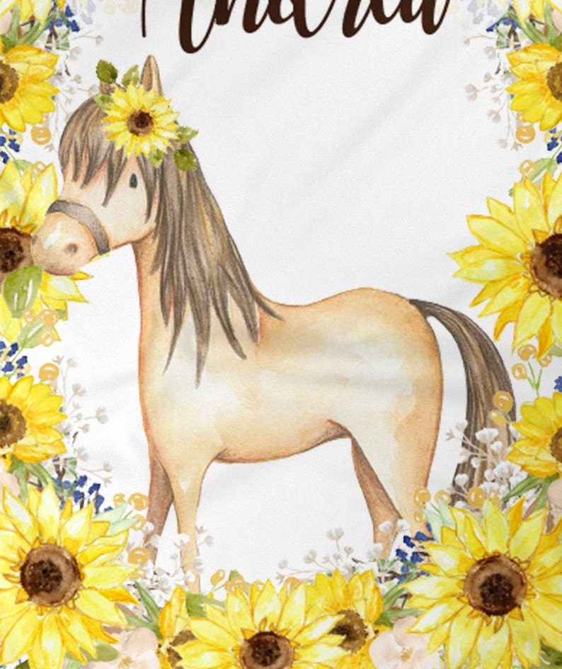 Horse Personalized Baby Girl Blanket Baby Blanket Name ...