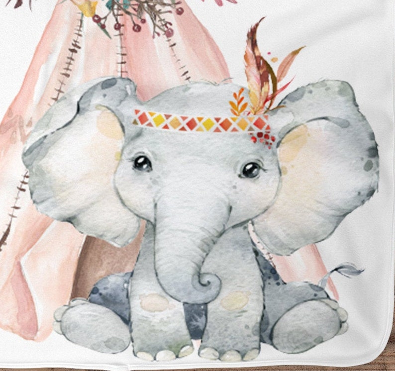 Elephant Personalized Blanket Baby Blanket Name Baby Etsy