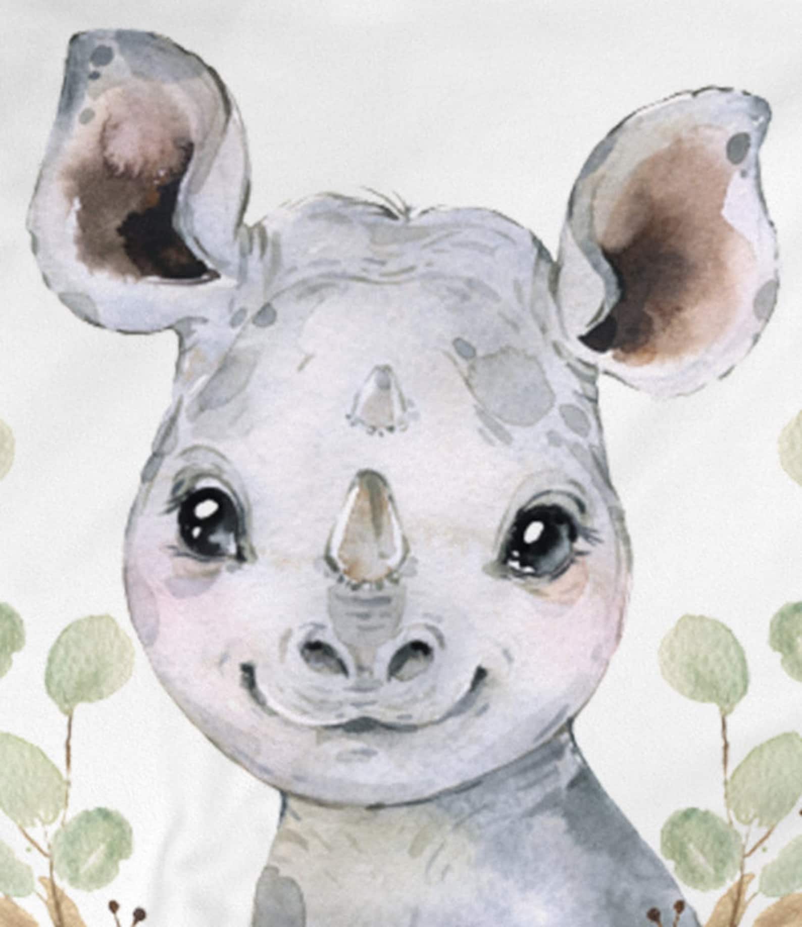 Rhino Custom Baby Blanket Baby Blanket Name Baby Blanket Etsy